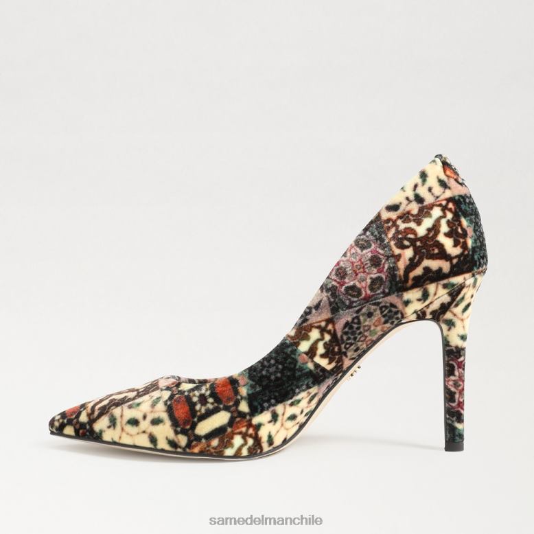 Sam Edelman P802J135 calzado terciopelo marfil multi mujer tacón con punta puntiaguda color avellana