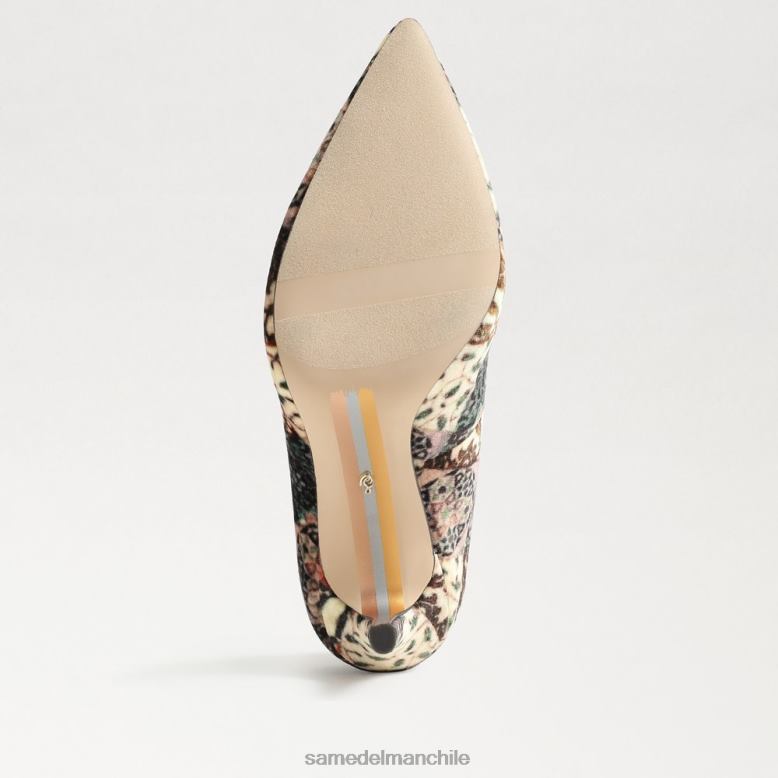 Sam Edelman P802J135 calzado terciopelo marfil multi mujer tacón con punta puntiaguda color avellana