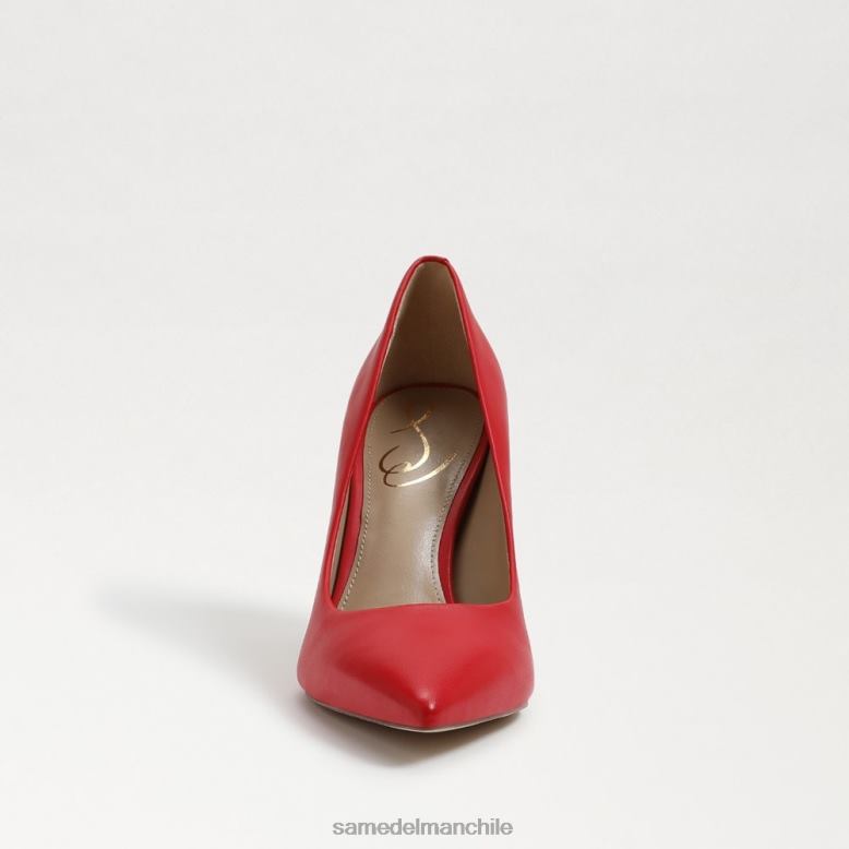 Sam Edelman P802J137 calzado cuero rojo parisino mujer tacón con punta puntiaguda color avellana