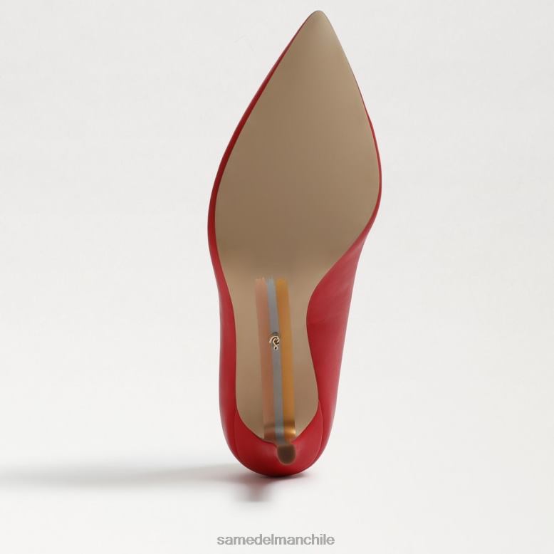 Sam Edelman P802J137 calzado cuero rojo parisino mujer tacón con punta puntiaguda color avellana