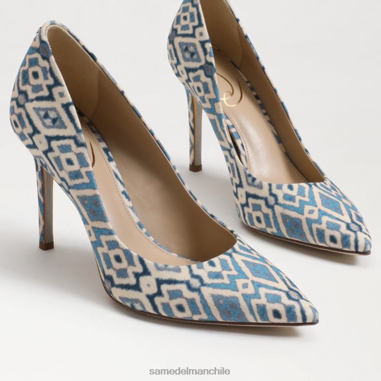 Sam Edelman P802J143 calzado azul múltiple mujer tacón con punta puntiaguda color avellana