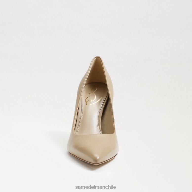 Sam Edelman P802J150 calzado cuero beige suave mujer tacón con punta puntiaguda color avellana