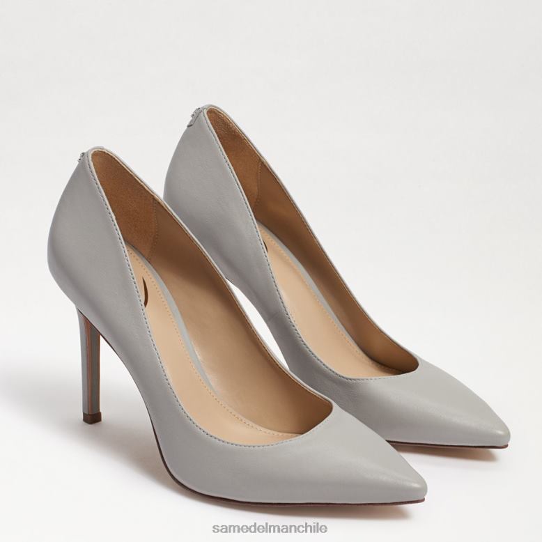 Sam Edelman P802J151 calzado cuero gris guijarro mujer tacón con punta puntiaguda color avellana