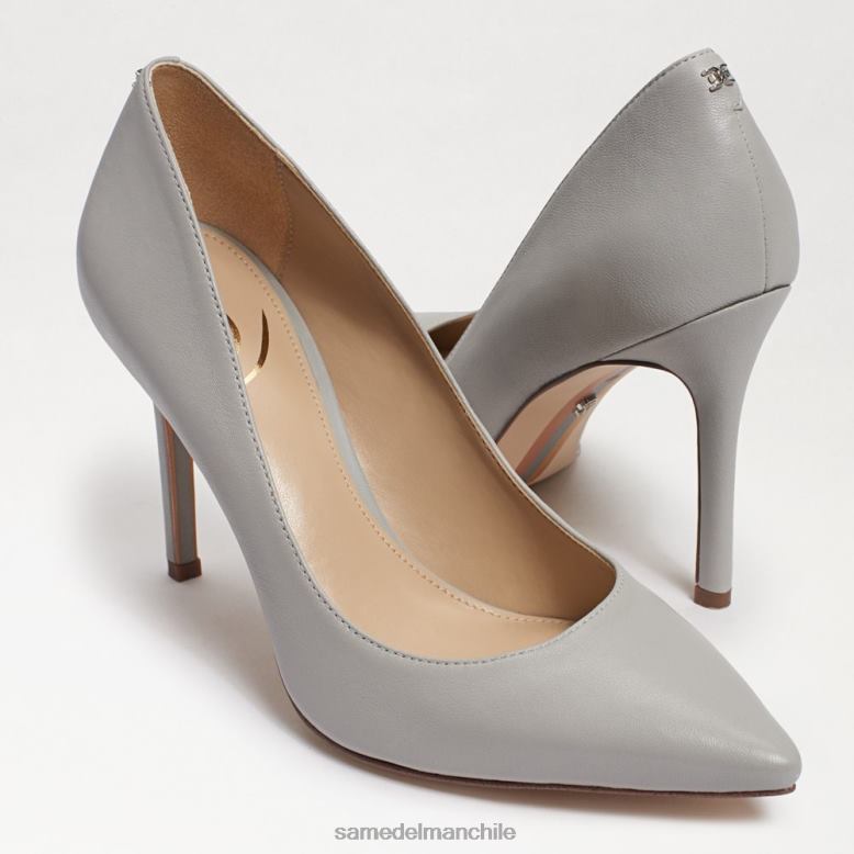Sam Edelman P802J151 calzado cuero gris guijarro mujer tacón con punta puntiaguda color avellana