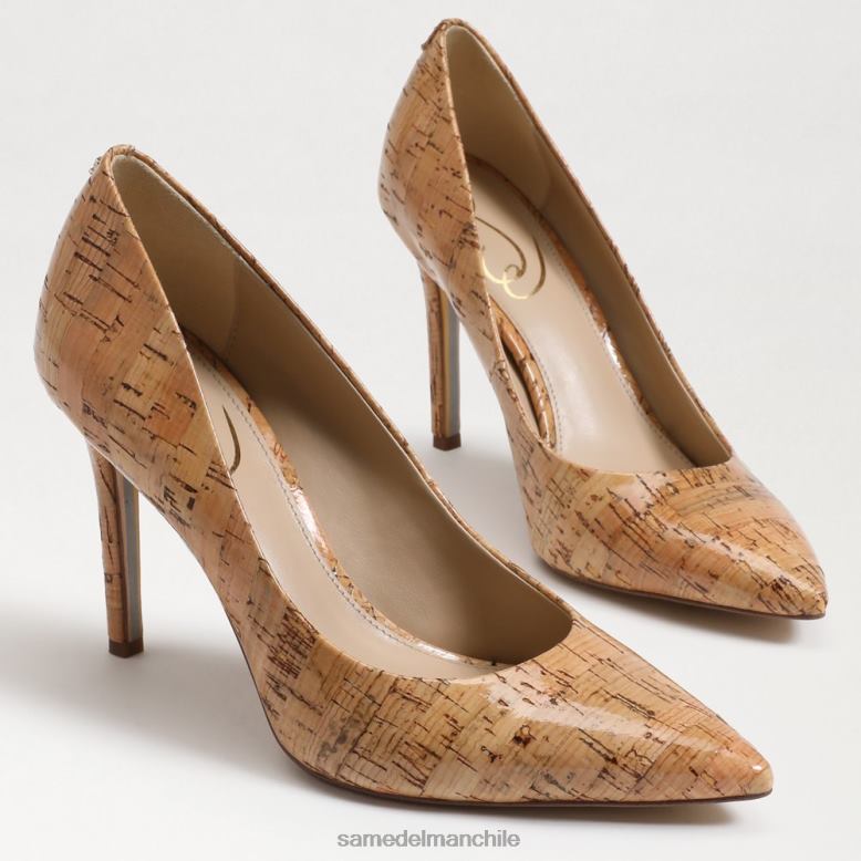 Sam Edelman P802J158 calzado corcho natural mujer tacón con punta puntiaguda color avellana