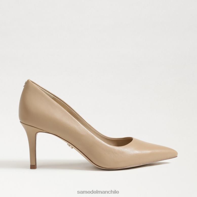 Sam Edelman P802J208 calzado cuero beige suave mujer zapatos de salón vienna con tacón gatito