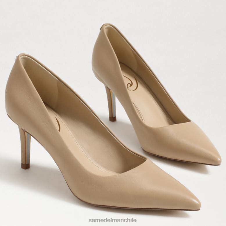 Sam Edelman P802J208 calzado cuero beige suave mujer zapatos de salón vienna con tacón gatito