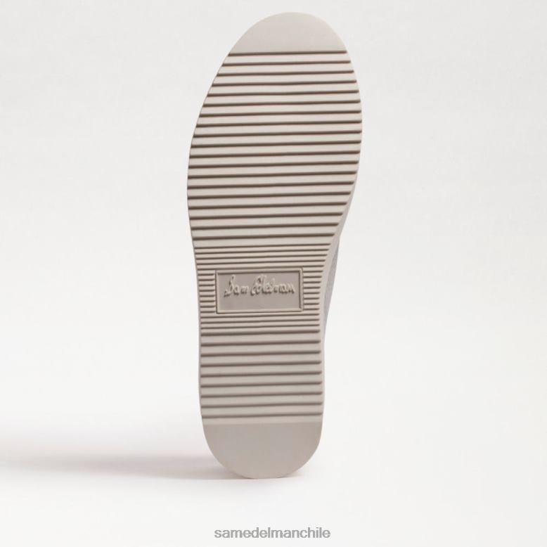 Sam Edelman P802J308 calzado cuero plateado suave mujer zapatillas poppy con cordones