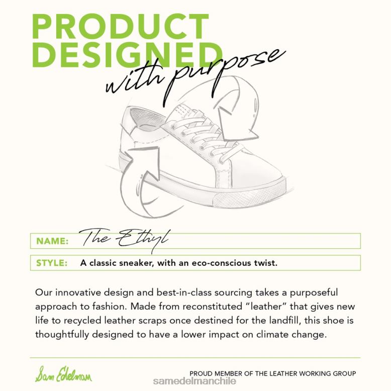 Sam Edelman P802J342 calzado cuero blanco mujer zapatillas con cordones de etilo