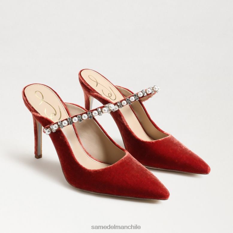 Sam Edelman P802J527 calzado terciopelo naranja cañón mujer bomba mula hyland