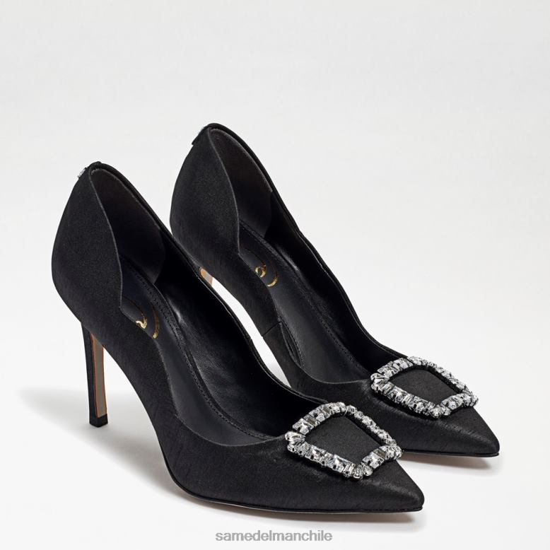 Sam Edelman P802J592 calzado seda negra mujer tacón con punta puntiaguda harriett
