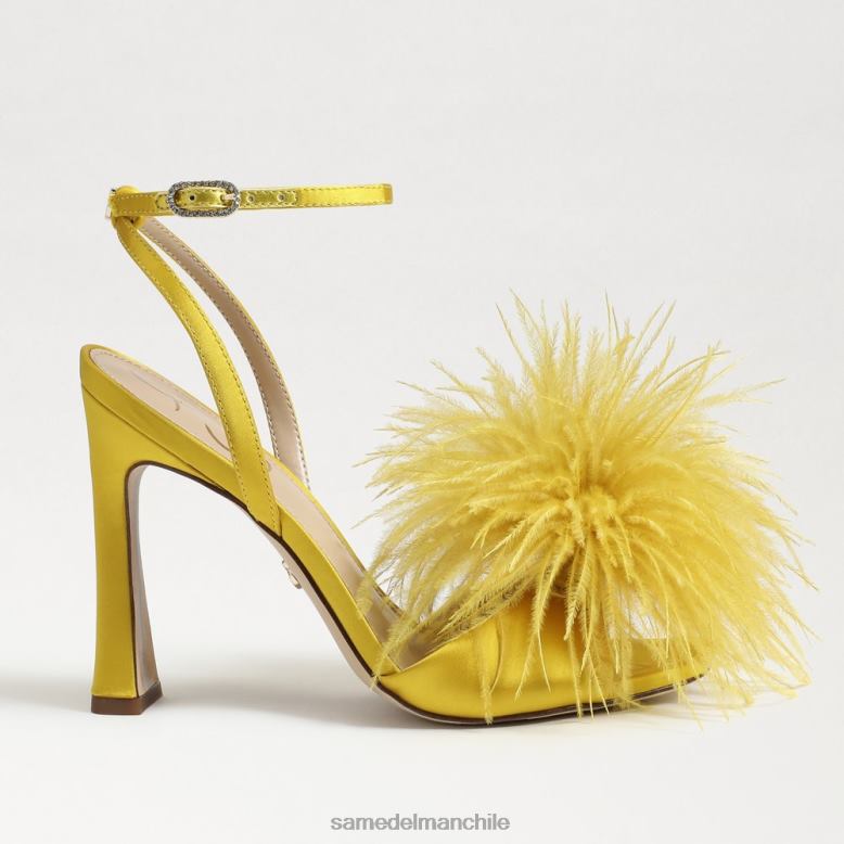 Sam Edelman P802J849 calzado satén ocre mujer tacon pluma leon