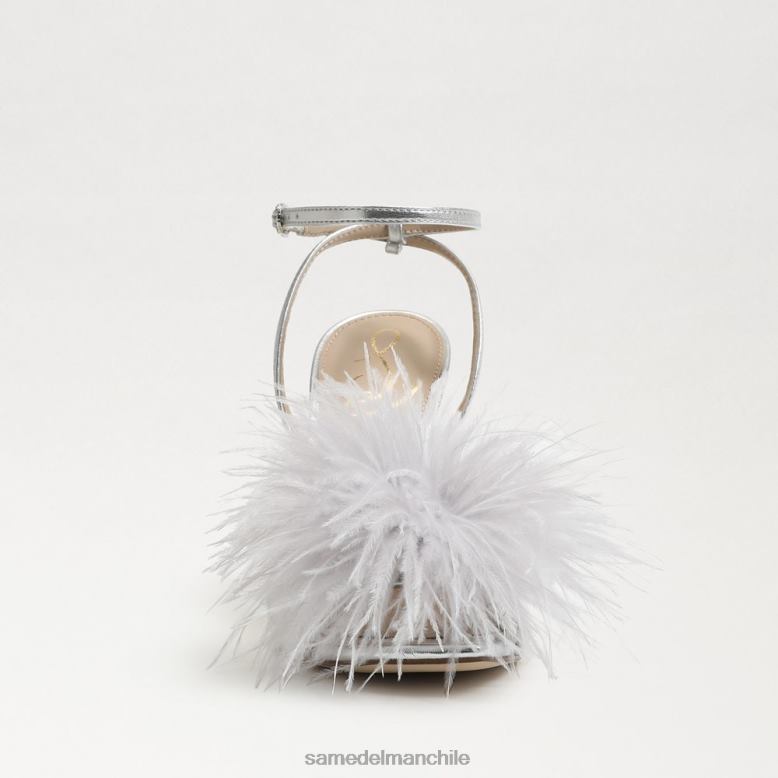 Sam Edelman P802J850 calzado plata mujer tacon pluma leon