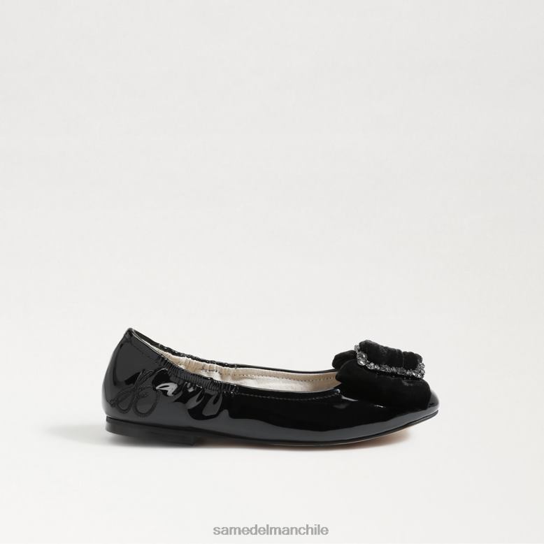 Sam Edelman P802J1055 calzado terciopelo negro niños bailarinas farah
