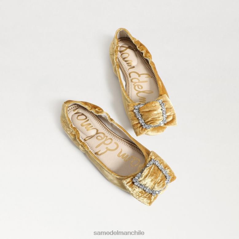 Sam Edelman P802J1056 calzado terciopelo azafrán niños bailarinas farah