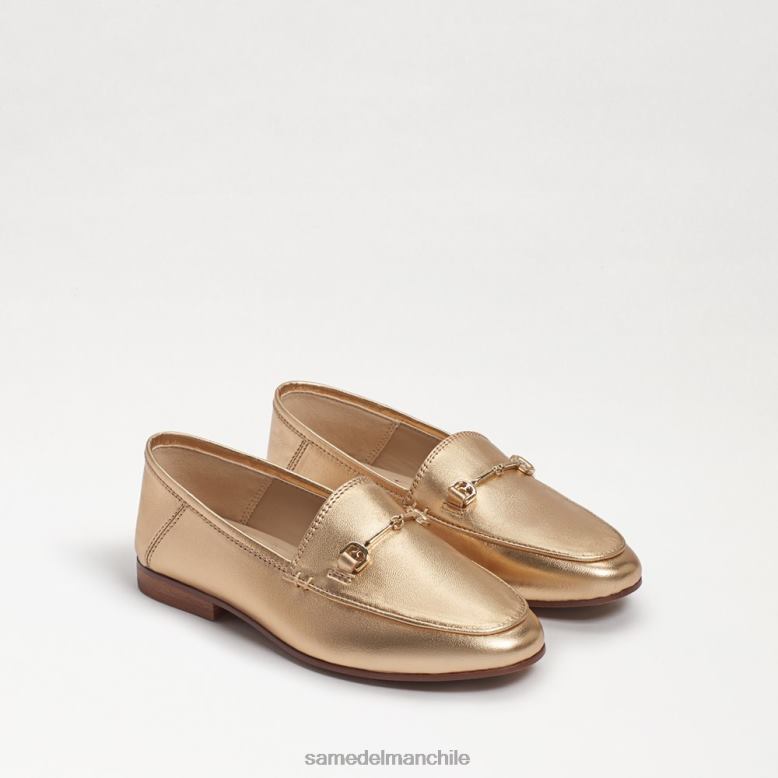 Sam Edelman P802J902 calzado cuero de hoja de oro niños mocasines loraine bit