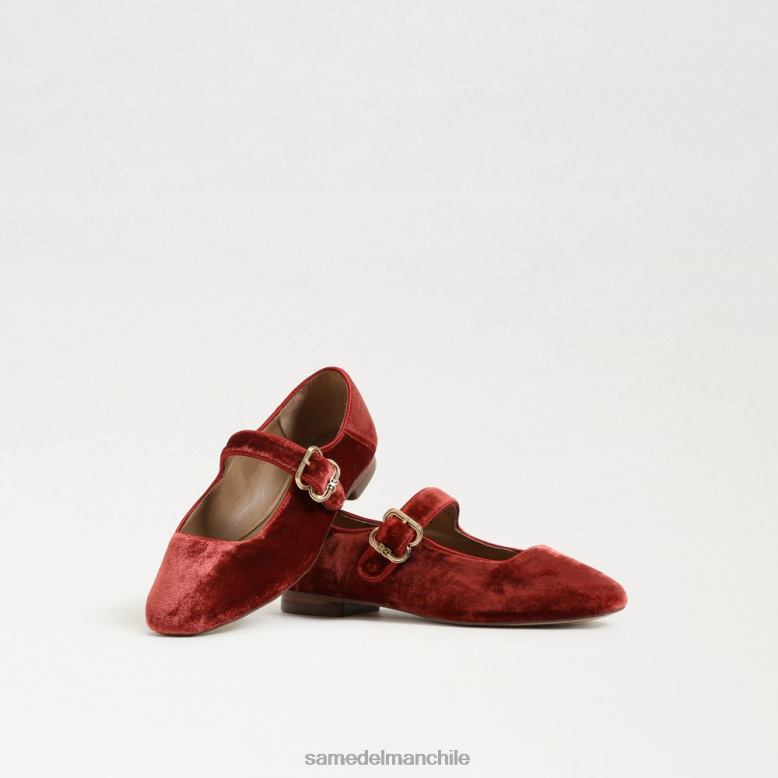 Sam Edelman P802J912 calzado terciopelo naranja cañón niños michaela mary jane