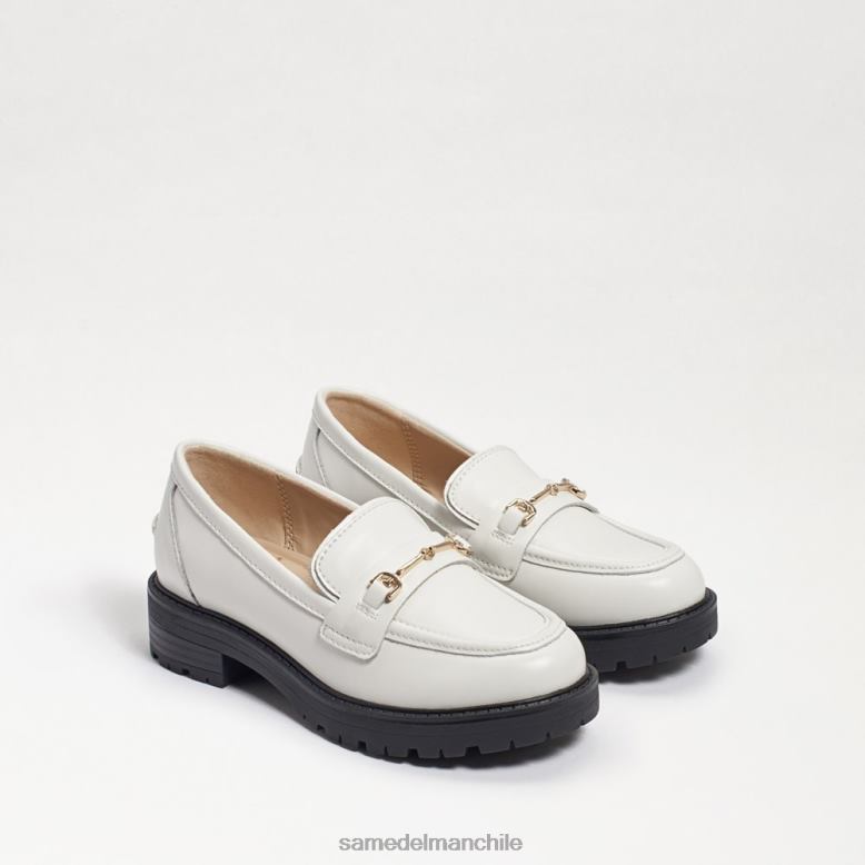 Sam Edelman P802J921 calzado caja de cuero blanco brillante niños mocasín de tul