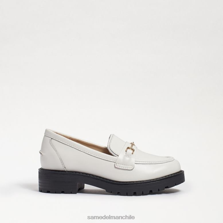 Sam Edelman P802J921 calzado caja de cuero blanco brillante niños mocasín de tul