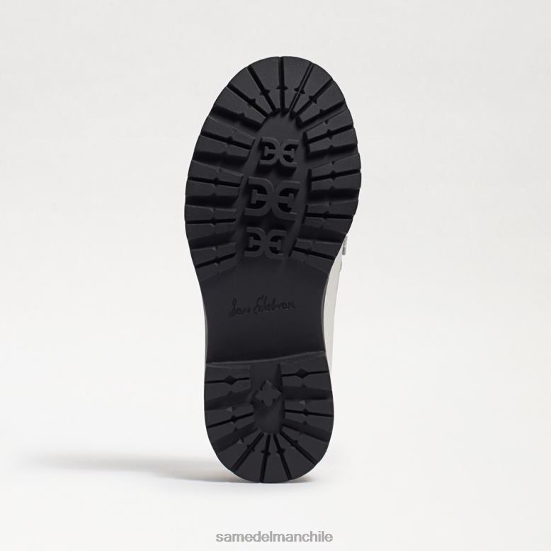 Sam Edelman P802J921 calzado caja de cuero blanco brillante niños mocasín de tul