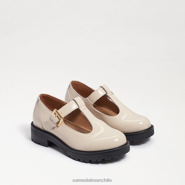 Sam Edelman P802J928 calzado caja de cuero marfil moderna niños mocasines taelor con suela de tacos
