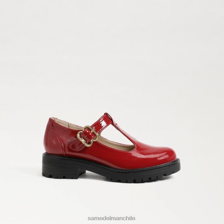 Sam Edelman P802J932 calzado rojo oscuro niños mocasines taelor con suela de tacos