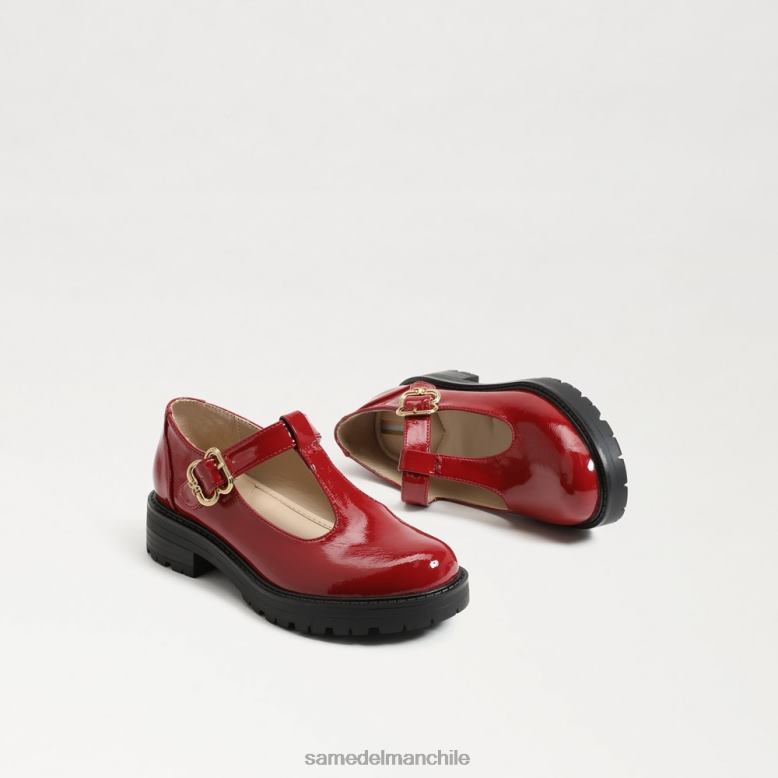 Sam Edelman P802J932 calzado rojo oscuro niños mocasines taelor con suela de tacos