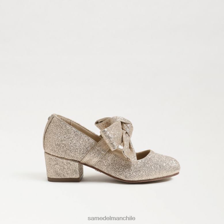 Sam Edelman P802J934 calzado hoja de oro niños merceditas teddy con tacón en bloque