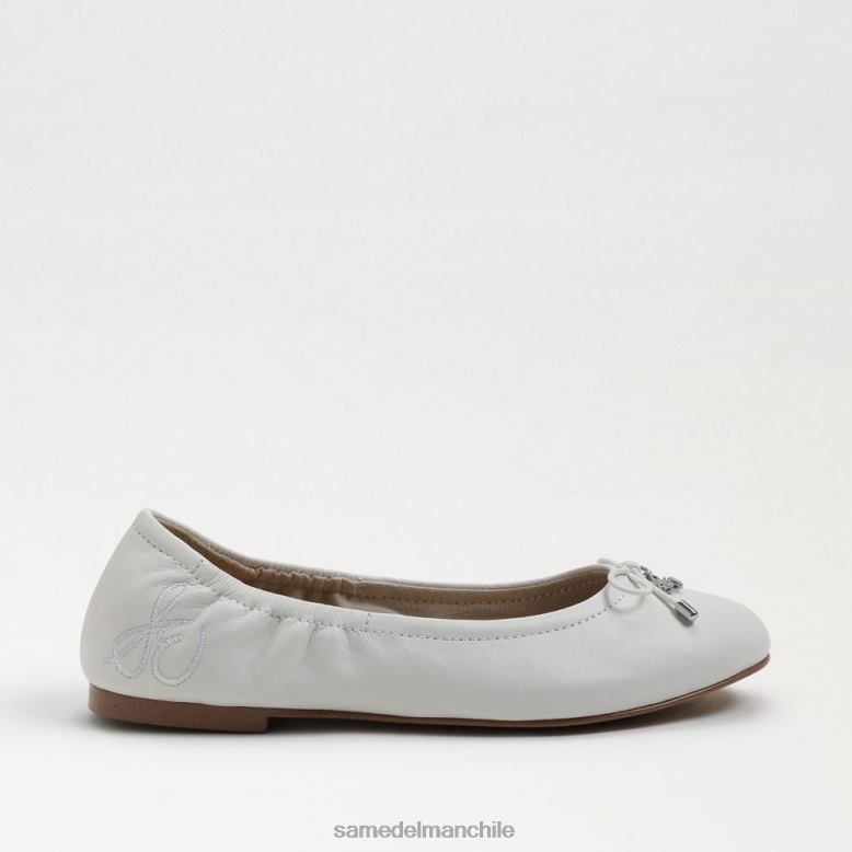 Sam Edelman P802J991 calzado cuero blanco brillante niños bailarinas felicia