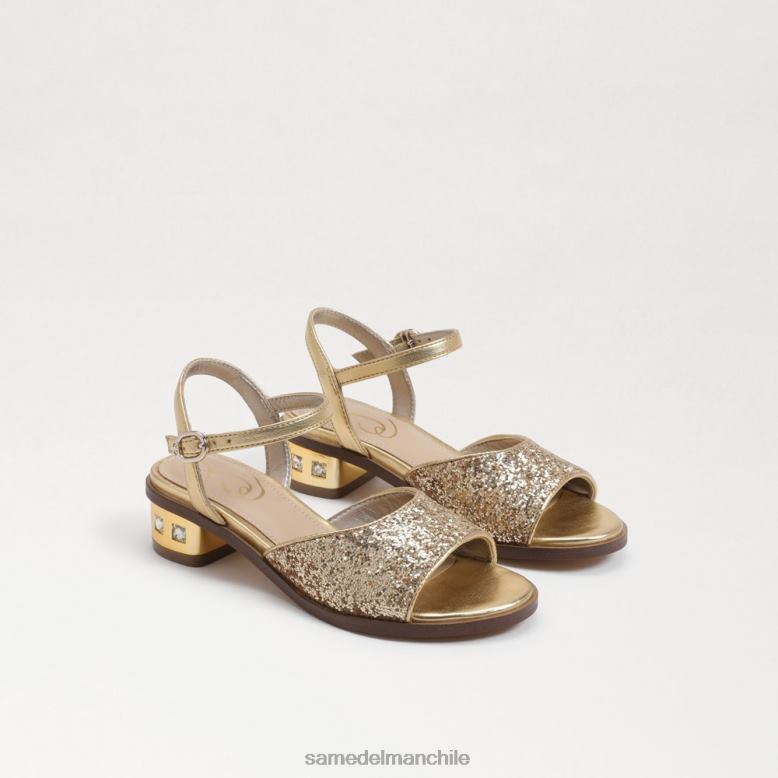 Sam Edelman P802J1036 calzado oro ámbar niños sandalia con tacón en bloque Ivy
