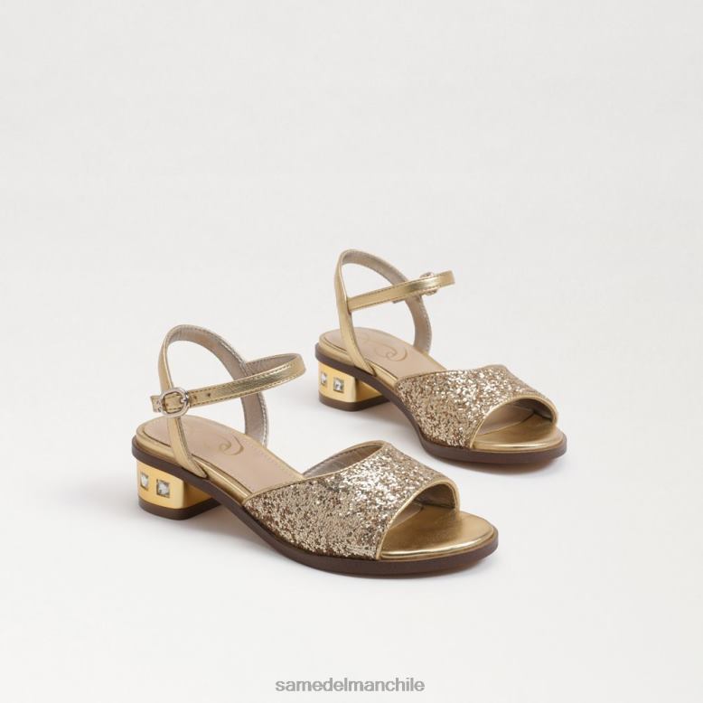 Sam Edelman P802J1036 calzado oro ámbar niños sandalia con tacón en bloque Ivy