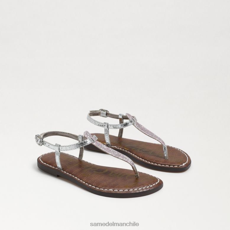 Sam Edelman P802J960 calzado purpurina lila/plata niños sandalia tanga gigi