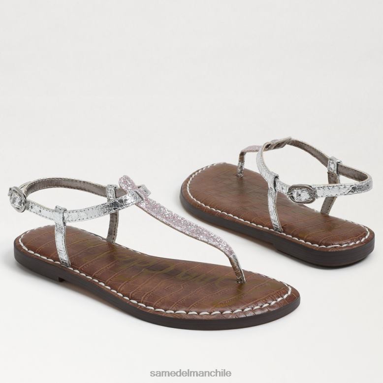 Sam Edelman P802J960 calzado purpurina lila/plata niños sandalia tanga gigi