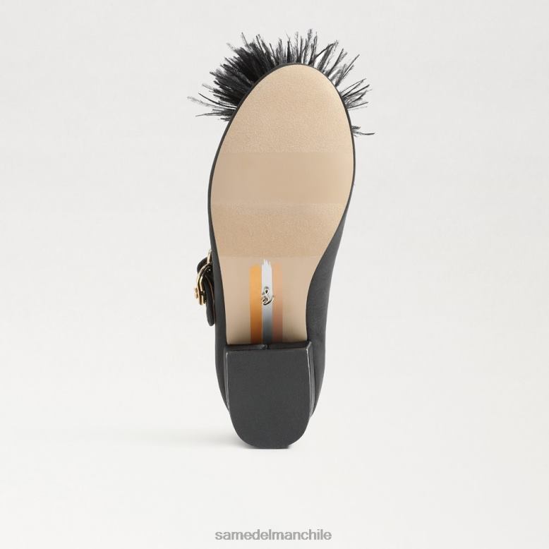 Sam Edelman P802J1046 calzado cuero negro niños merceditas talia con tacón en bloque