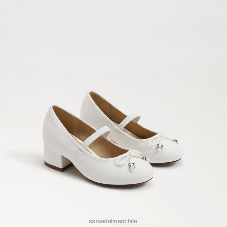 Sam Edelman P802J978 calzado blanco brillante niños Mercedita Tyra con tacón en bloque