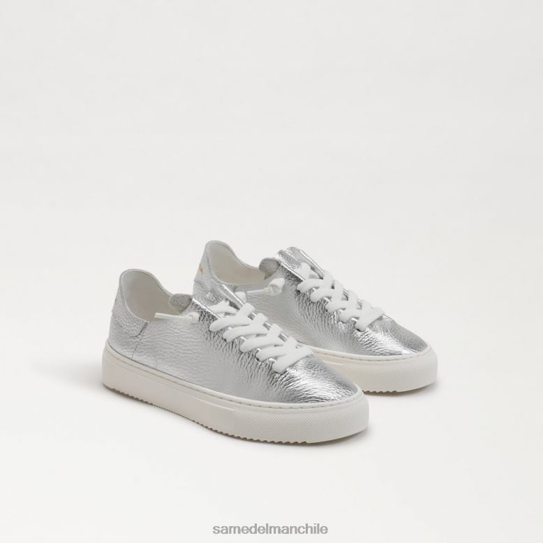 Sam Edelman P802J923 calzado plata suave niños zapatillas poppy con cordones