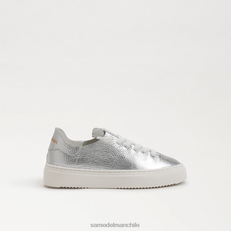 Sam Edelman P802J923 calzado plata suave niños zapatillas poppy con cordones