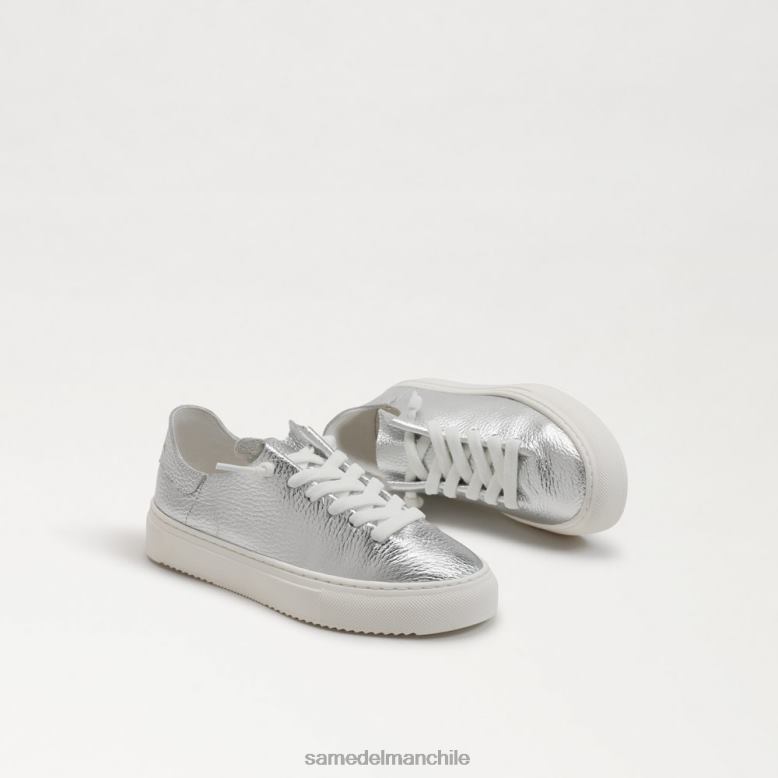 Sam Edelman P802J923 calzado plata suave niños zapatillas poppy con cordones